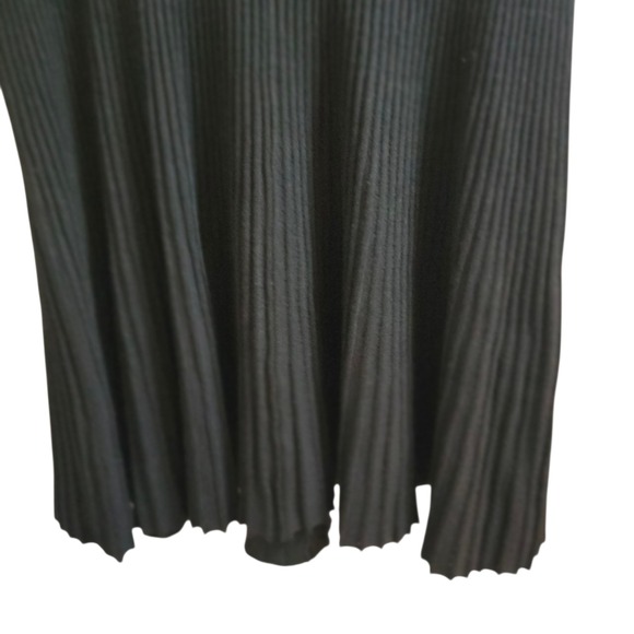 Chelsea & Theodore L Black Peplum Keyhole Top Ribbed Knit Coquette Utility Goth - Picture 9 of 11